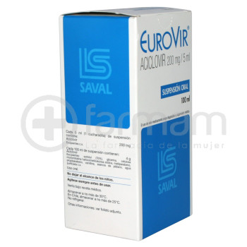 Eurovir Suspension 200 mg 100ml. Eurovir Suspension 200 mg 100ml.