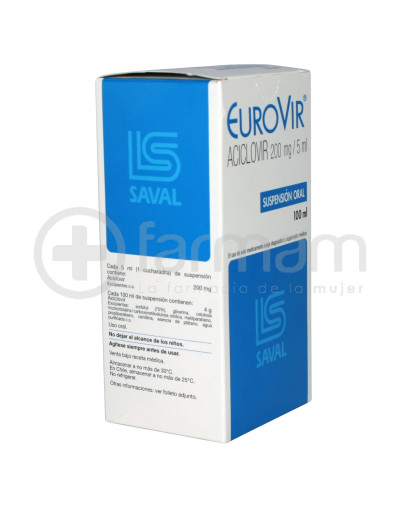 Eurovir Suspension 200 mg 100ml. Eurovir Suspension 200 mg 100ml.