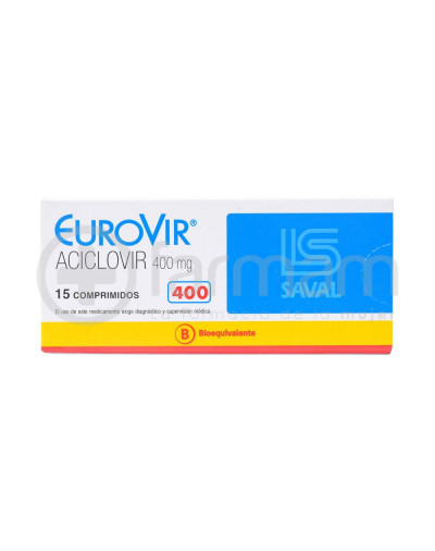 Eurovir Comprimidos 400 mg 15 Eurovir Comprimidos 400 mg 15
