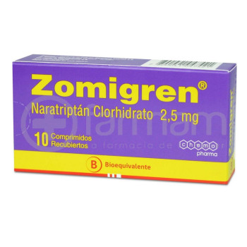 Zomigren Comprimidos Recubiertos 2,5 mg.10