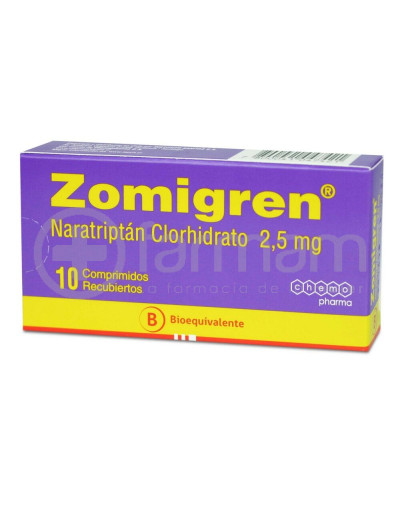 Zomigren Comprimidos Recubiertos 2,5 mg.10 Zomigren Comprimidos Recubiertos 2,5 mg.10