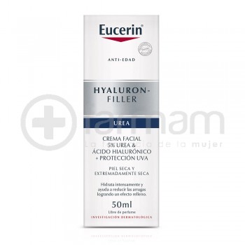 Eucerin Hyal-Urea Crema Facial Dia Antiarruga S/Perfume Piel Seca 50ml