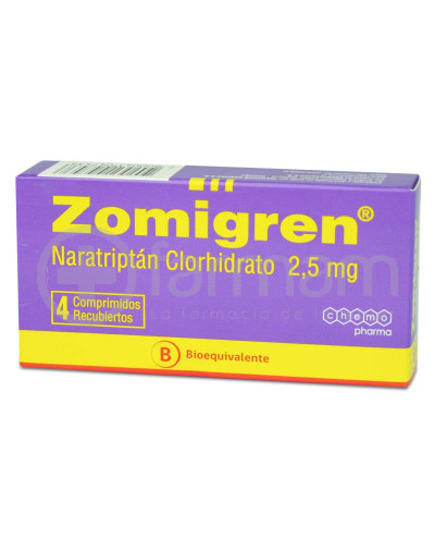 Zomigren Comprimidos Recubiertos 2,5 mg.4 Zomigren Comprimidos Recubiertos 2,5 mg.4