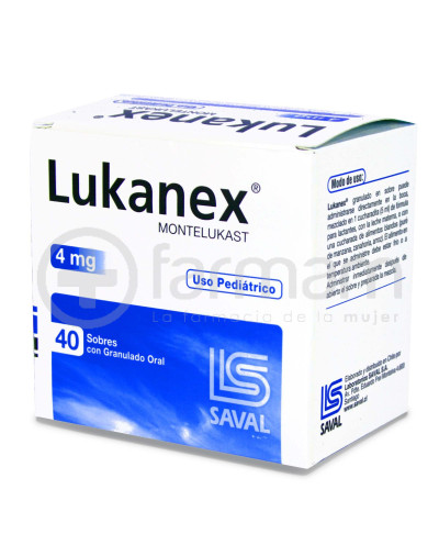 Lukanex Uso Pediatrico Sobres Con granulado Oral 4 mg. 40