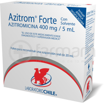 Azitrom Forte Polvo Para Suspension 400mg/5ml 30 ml (Incluye Jeringa Dosif)