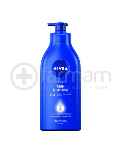 Nivea Milk Nutritiva Crema Corporal Con Hydra Iq Piel Extra Seca 1000ml