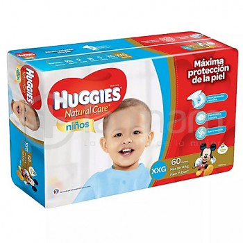Huggies Natural Care Panal Unisex Disney Baby Pack Xxg (Mas De 14Kg)X56
