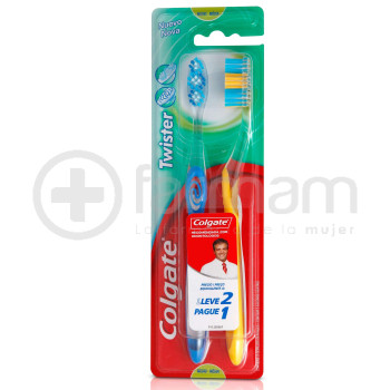 Colgate Cepillo Dental Twister Fresh Medio Cabeza Normal 2X1
