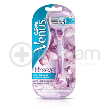 Gillette Venus Breeze Maquina De Afeitar Recargable 3Hojas Mujer X1 Cartucho