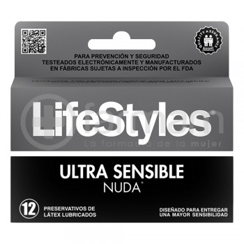 Lifestyles Preservativo Nuda Ultra Sensible Lubricados Por 12
