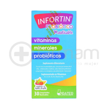 Infortin Probiotico Comprimidos Masticables Sabor Tuttifrutti .30