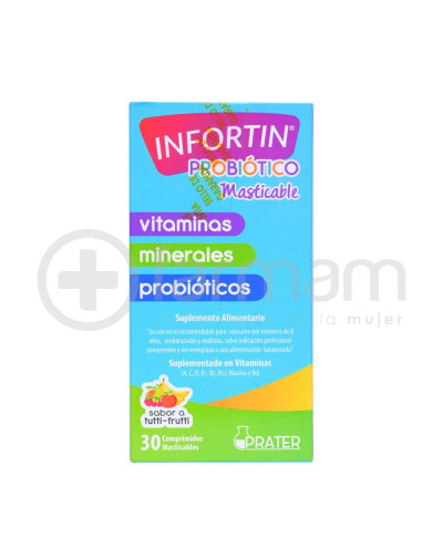Infortin Probiotico Comprimidos Masticables Sabor Tuttifrutti .30 Infortin Probiotico Comprimidos Masticables Sabor Tuttifrutti .30