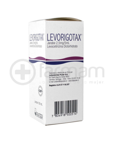 Levorigotax Jarabe 2,5mg/5ml Con Jeringa Dosificadora 100ml