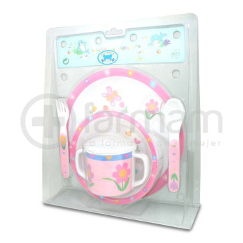 Best House Set Servicio De Mesa Redondo 5 Arti.(2Platos+Taza+Cuchara+Tenedor