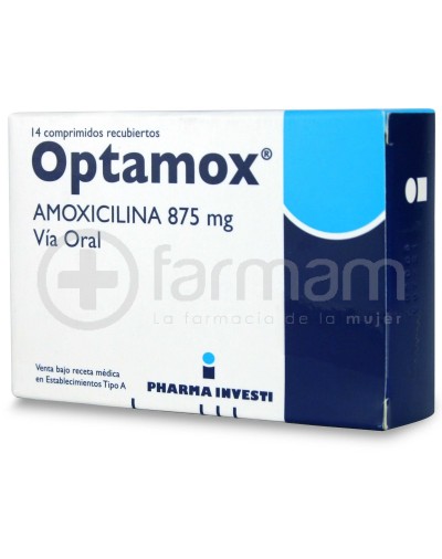 Optamox Comprimidos Recubiertos 875 mg 14