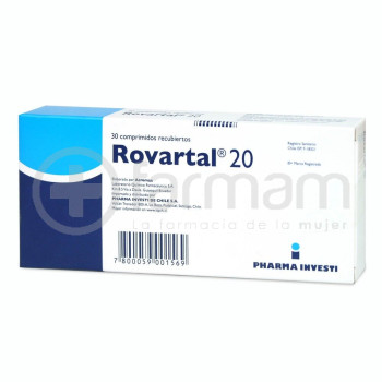 Rovartal 20 Comprimidos Recubiertos 20mg .30