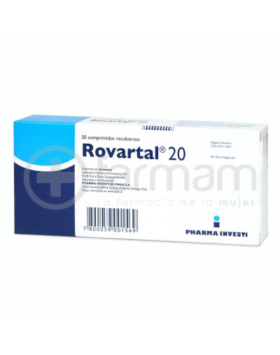 Rovartal 20 Comprimidos Recubiertos 20mg .30