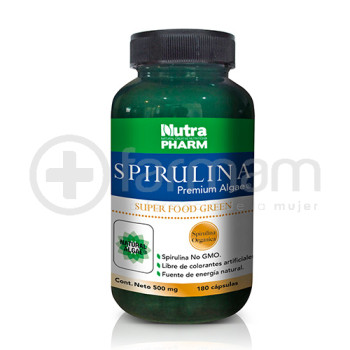 Spirulina Premium Algae Capsulas Blandas 500mg.180
