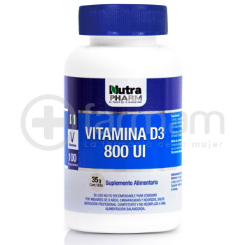 Nutrapharm Vitamina D3 Comprimidos 800Ui.100