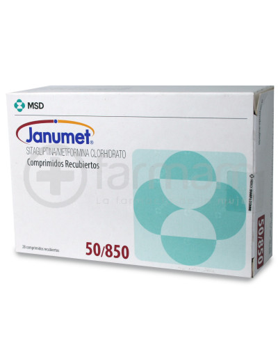 Janumet Comprimidos Recubiertos 50/850 mg. 28