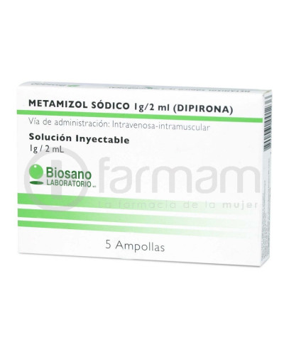 Metamizol Ampolla 1 gramo 5 *