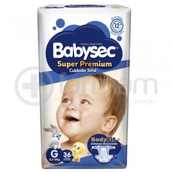 Babysec Super Premium Panal Cuidado Total Baby Looney Tunes G X36