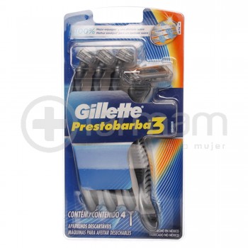 Gillette Prestobarba 3 Maquina De Afeitar Desechable Hombre X4