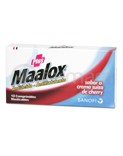 Maalox Plus Comprimidos Sabor Crema Suiza De Cherry 10 Comprimidos Masticables
