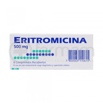 Eritromicina Comprimidos 500mg. 8 *