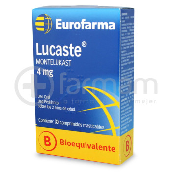Lucaste Comprimidos Masticables 4mg.30 Lucaste Comprimidos Masticables 4mg.30