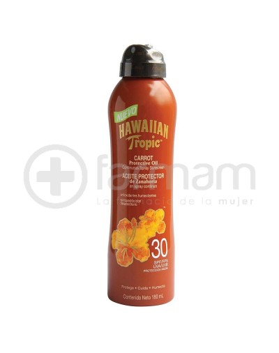 Hawaiian Tropic Fps30 Aceite Protector De Zanahoria En Spray Continuo 180ml