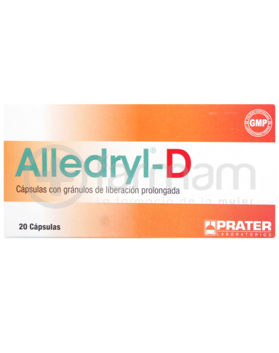 Alledryl-D. Capsulas Con granulos De Liberacion Prolongada.20