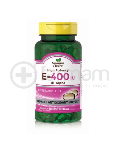 Vitamin Choice E-400Ui Pure Dl-Alpha Capsulas Blandas De Liberacion Rapida.120