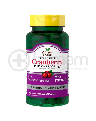 Vitamin Choice Ultra Triple Cranberry Plus C Capsulas De Libe.Rapida 15000mg.60