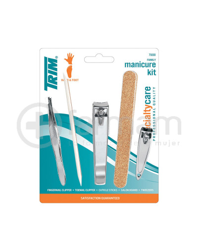 Trim Set De Manicure Familiar(Pinza Ceja+ Palos+Cortaun.Pie+Lima+Cortaunas)00224