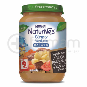 Nestle Naturnes Carne Y Verduras Colado Alimento Niños Desde 9M.215gr