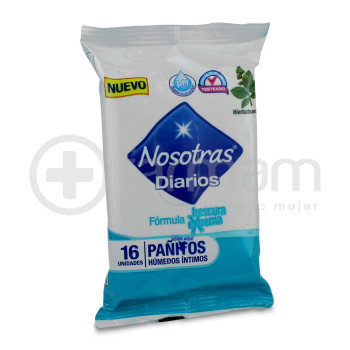 Nosotras Panitos Humedos Intimos Frescura Extrema X16