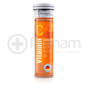Easy Life Vitamin C Tabletas Efervescentes Sabor Naranja 1000mg.20