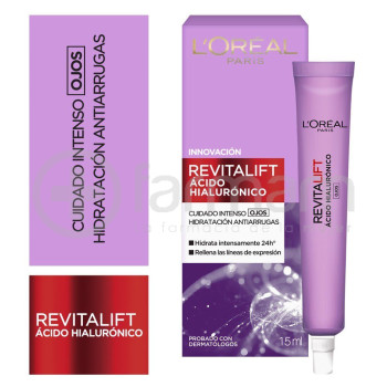 Loreal Revitalift Ac.Hialur.Crema Contorno Ojos Hidratante Antiarrugas 24H.15ml