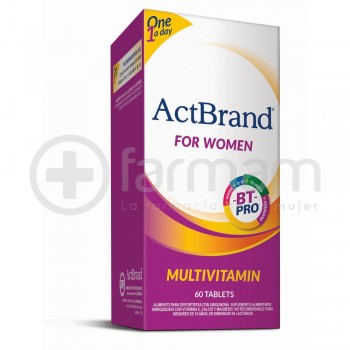 Actbrand For Woman Multivitaminico Bt Pro Tabletas X60