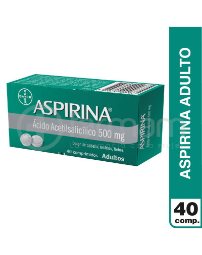 Aspirina Adulto Comprimidos 500 mg 40 Aspirina Adulto Comprimidos 500 mg 40