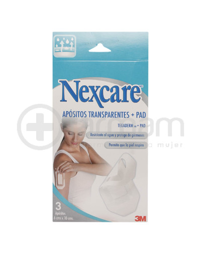 Nexcare Tegaderm + Pad Aposito Absorbente Impermeable Adhesivo X3 6Cm.X10Cm.
