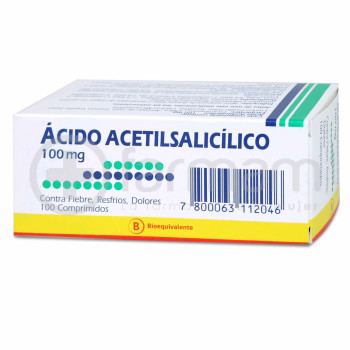 Acido Acetilsalicilico Bioequivalente Comprimidos 100 mg X100 Acido Acetilsalicilico Bioequivalente Comprimidos 100 mg X100